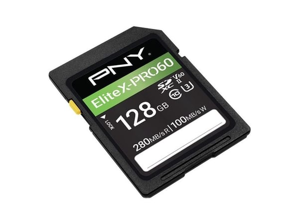 PNY EliteX-PRO60 - Flashhukommelseskortti - 128 GB - Videoluokka V60 / UHS-II U3 / Class10 - microSDXC UHS-II