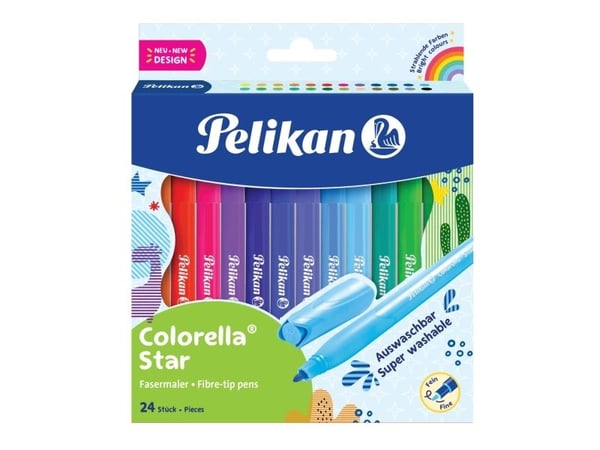 Pelikan fiberpennor Colorella Star C302 24 sorterade vikbara lådor