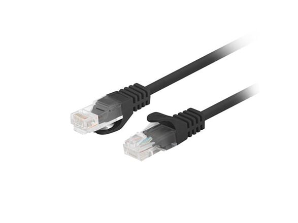 Lanberg - Koblingskabel - RJ-45 (hann) til RJ-45 (hann) - 4.8 mm - UTP - CAT 5/5e - uten hindringer, flertrådet - svart, RAL 9004