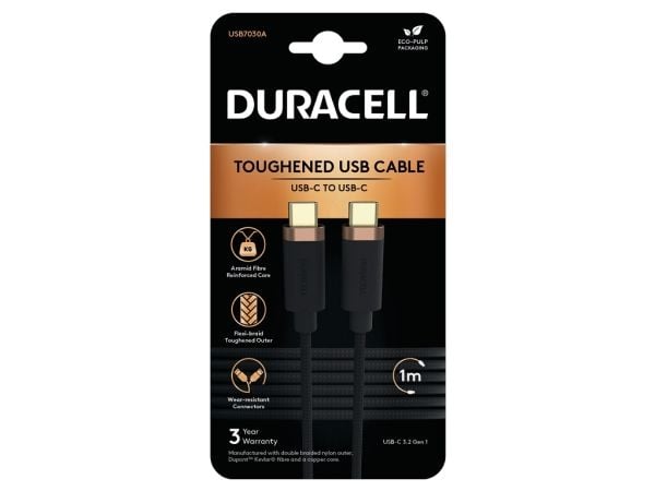 Duracell USB-C cable for USB-C 3.2 1m (Black)