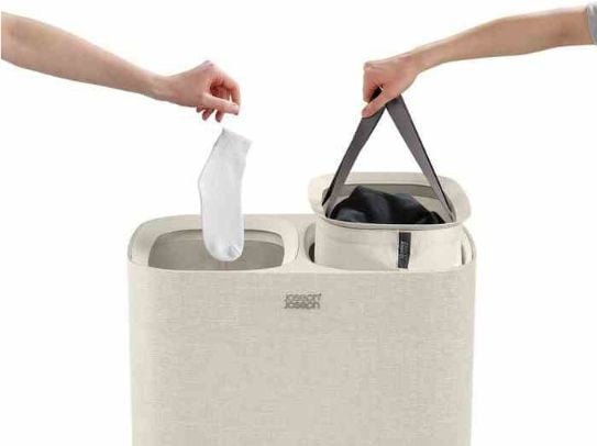 Joseph Joseph vasketøykurv dobbel 60 l ecru