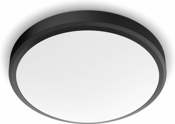 Philips Doris CL257 taklampe, rund, svart, IP44, 1500 lm, 2700K