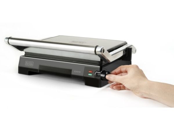 Black & Decker BXGR2200E, Svart, Rostfritt stål, Rostfritt stål, Rektangulär, Knappar, Rotations-, 180°, 2200 W