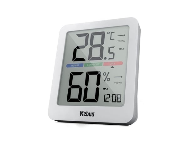 Mebus 40928, Hvit, Inne hygrometer, Inne Termometer, Utendørs Fuktighetsmåler, Utendørs Barometer, Hygrometer, Termometer, Hygrometer, Termometer, ...