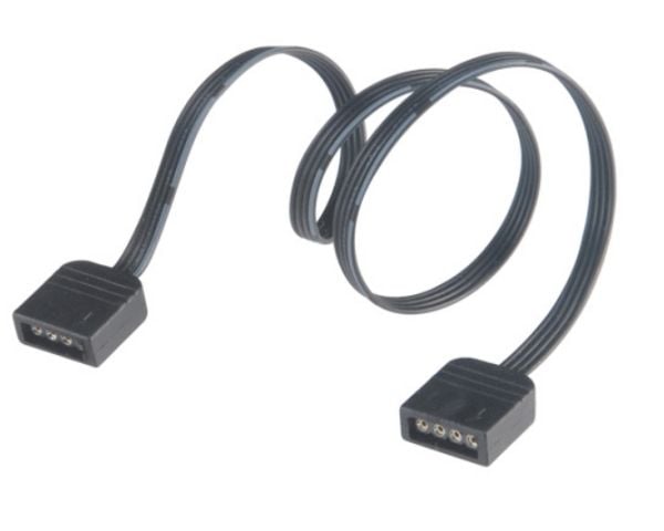 Akasa RGB - Forlengelseskabel for LED-stripelys - 4 pin-IDC (hunn) til 4 pin-IDC (hunn) - 30 cm - svart