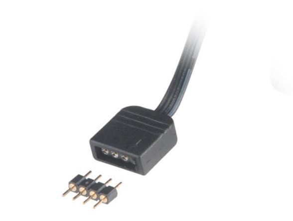 Akasa RGB - Forlengelseskabel for LED-stripelys - 4 pin-IDC (hunn) til 4 pin-IDC (hunn) - 30 cm - svart