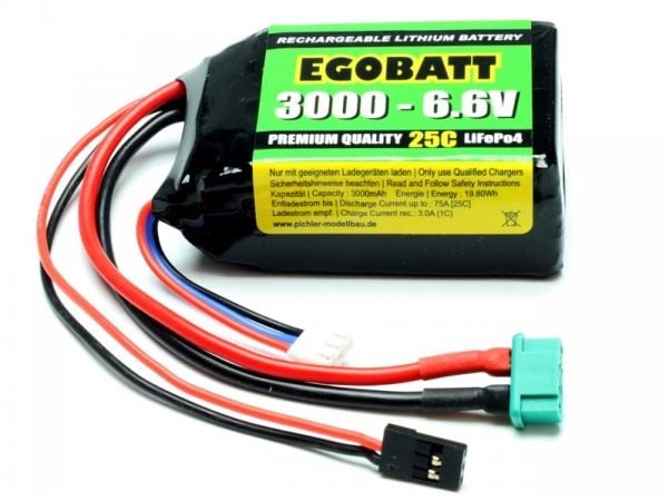 PICHLER C8354, Oppladbart batteri, Lithium Iron Phosphate (LiFePO4), 6,6 V, 1 stykker, 2200 mAh, 21,8 Wh