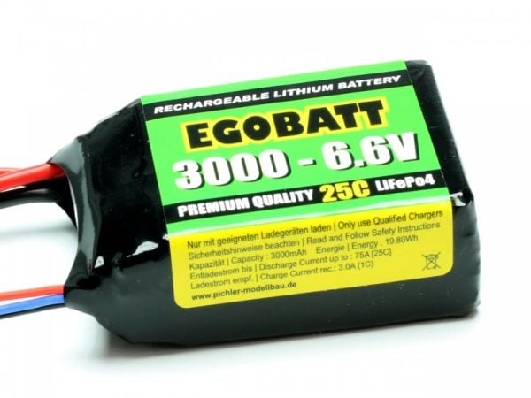 PICHLER C8354, Oppladbart batteri, Lithium Iron Phosphate (LiFePO4), 6,6 V, 1 stykker, 2200 mAh, 21,8 Wh