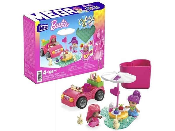 Barbie dukke Mattel MEGA Barbie Color Reveal Cabriolet - En morsom tur med blokker HKF90