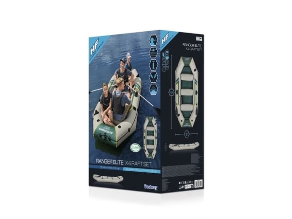 Bestway 65157 / 23, Rafting (elv), Rafting gummibåt, Grå, 4 person(er), 500 kg, 2200 W