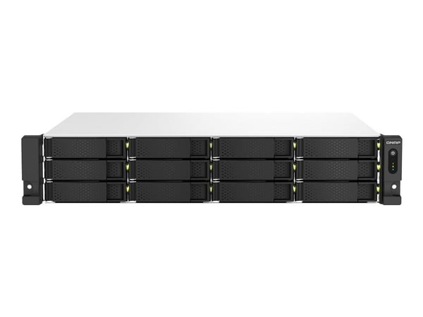 QNAP TS-1264U-RP - NAS-server - 12 brønner - kan monteres i rack - SATA 6Gb/s - RAID 0, 1, 5, 6, 10, JBOD, 50, 60 - RAM 8 GB - 2.5 Gigabit Ethernet...