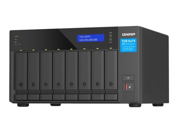 QNAP TVS-H874 - NAS-server - 8 brønner - SATA 6Gb/s - RAID JBOD, 0, 1, 5, 6, 10, 50, 60, TM, RAID TP - RAM 32 GB - 2.5 Gigabit Ethernet - iSCSI støtte