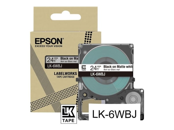Epson LabelWorks LK-6WBJ - Matt - Schwarz / Weiß - Rolle (2,4 cm) ( C53S672064 )