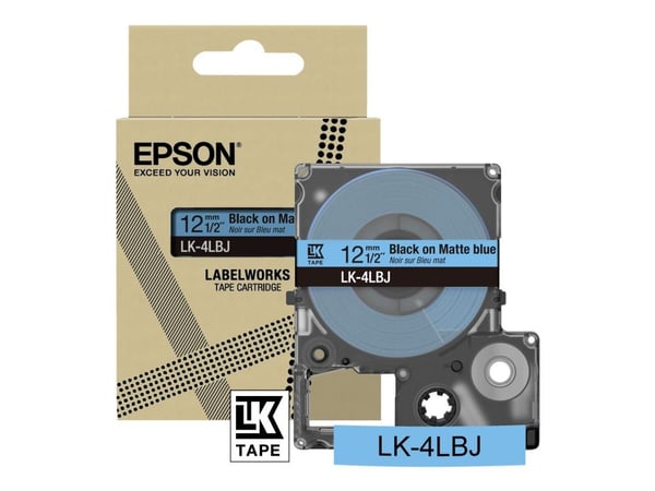 Epson LabelWorks LK-4LBJ - Matt - Blau/Schwarz - Rolle (1.2 cm) ( C53S672080 )