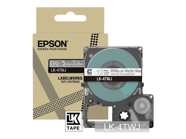 Epson LabelWorks LK-6TBJ - Svart på matt klart - Rull (2,4 cm x 8 m) 1 kassett(er) hengeboks - tapepatron - for LabelWorks LW-C610