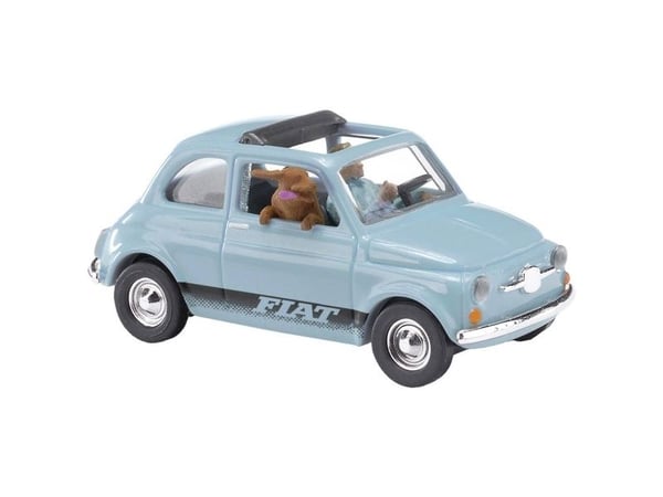 Busch 48735 H0 Fiat 500 med fører og hund Busch 48735 H0 Fiat 500 med fører og hund