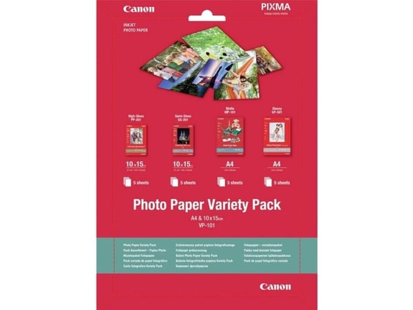 Canon 0775B079, Kiiltävä/Matta/Puolikiiltävä, Mustesuihku, A4, 10x15 cm, 20 arkkia, PIXMA MG2550, MG3550, MG3650, MG5750, MG5751, MG6450, MG6850, M...