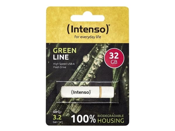 Intenso Green Line - USB-flashstasjon - 32 GB - USB 3.2 Gen 1 - beige, brun
