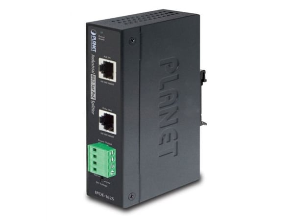 PLANET IPOE-162S - PoE splitter (DIN-skinnemonterbar) - 48 - 56 V - 25 watt - Ethernet 10/100/1000 - utgangskontakter: 1