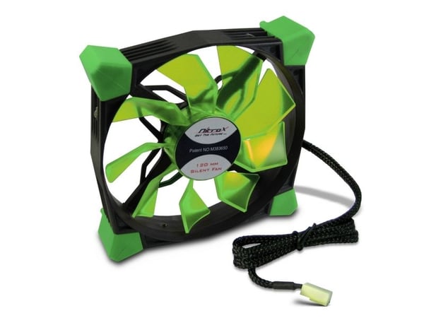 Inter-Tech CobaNitrox Xtended N-120-GR - Kabinettvifte - 120 mm - grønn