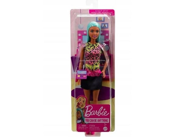 Barbie Makeupartist-docka med turkosfärgat hår och yrkesrelaterade tillbehör, som färgpalett och borste, Modedocka, Honkoppling, 3 År, Pojke/flicka...