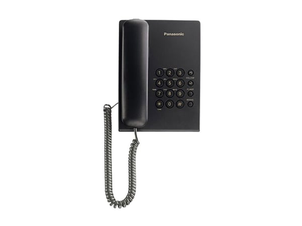 Panasonic KX-TS500, Analog telefon, Kablet håndsett, Sort