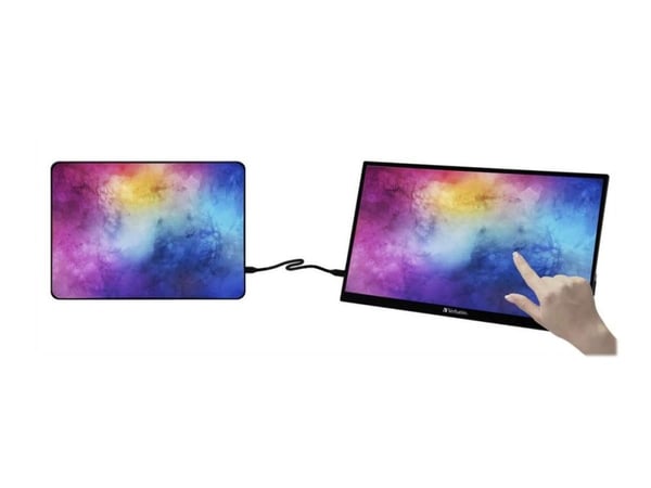 Verbatim PMT-15 - LED-skjerm - 15.6" - portabel - berøringsskjerm - 1920 x 1080 Full HD (1080p) - IPS - 1000:1 - HDMI, 2xUSB-C - høyttalere