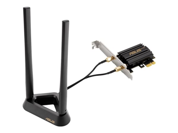 ASUS PCE-AXE59BT AXE5400 BT5.2, Langaton, PCI Express, WLAN, Wi-Fi 6E (802.11ax), 2402 Mbit/s, Musta, Kulta, Hopea