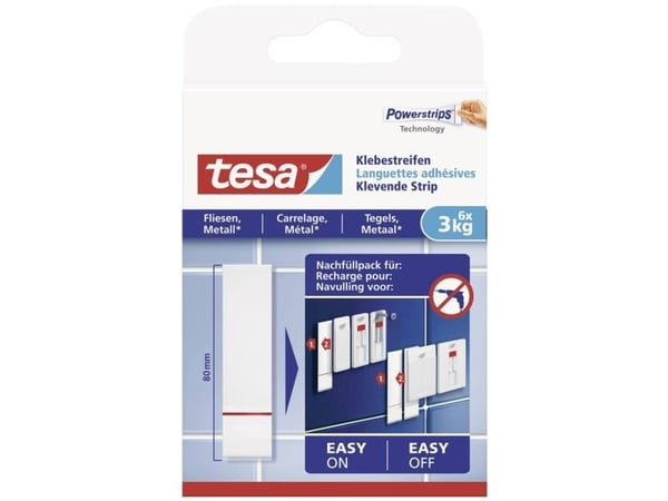TESA 77761-00000-20, Hvit, Innendørs, Polyethylen, Glass, Metall, Plast, Tre, 3 kg, 9 stykker