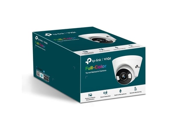 TP-Link VIGI C430, IP-sikkerhetskamera, Inne & Ute, Koblet med ledninger (ikke trådløs), CE/BSMI/VCCI/ONVIF, Tak, Sort, Hvit