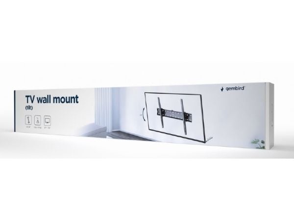 Gembird WM-70T-02 - Monteringssett (veggmontering) - tipping - for LCD-skjerm - stål - finteksturert svart - skjermstørrelse: 37"-70"