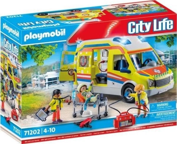 Playmobil City Life Rettungswagen mit Licht & Sound, Toiminta/Seikkailu, 4 vuosi/vuosia, Monivärinen