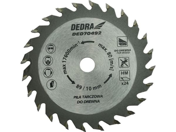 Dedra Sirkelsag 89x10Hx1,1x1,8x24T for DED7049, for tre