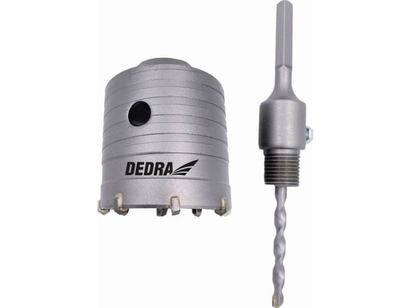 Dedra 65mm HM kruunuporanterä HEX-varrella varustettuna Dedra 65mm HM kruunuporanterä HEX-varrella varustettuna