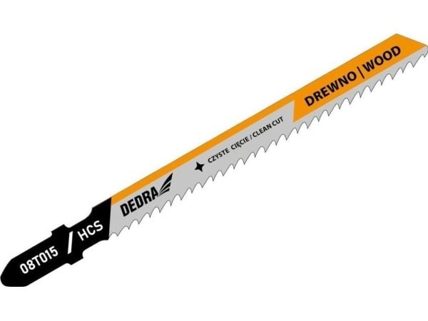 Dedra stikksagblader 100/75 mm tre, HCS, T, 2 stk