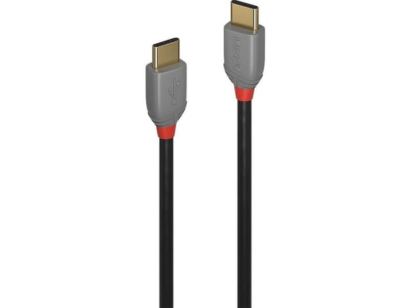 Lindy 36870, 0,5 m, USB C, USB C, USB 2.0, 480 Mbit/s, Sort, Grå