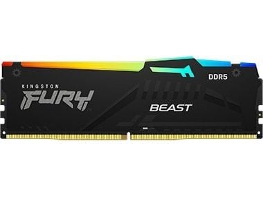 Kingston FURY Beast RGB - DDR5 - modul - 8 GB - DIMM 288-pin - 5600 MT/s / PC5-44800 - CL36 - 1.25 V - ikke-bufret - on-die ECC - svart