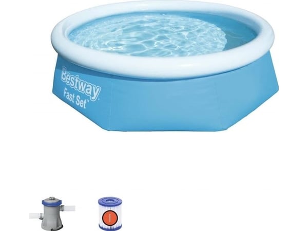 Bestway Fast Set 57268, 2300 l, Oppblåsbart basseng, Blå, 8,55 kg