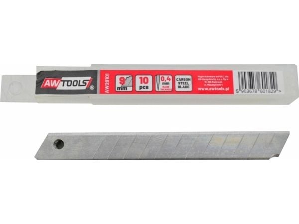 AWTOOLS vaihdettavat terät 9 mm/10 kpl. 12-SEG.