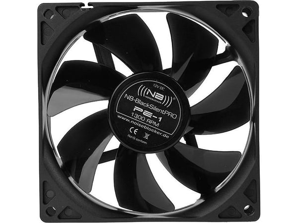 Noiseblocker BlackSilentPro PE-1, Vifte, 9,2 cm, 1300 RPM, 14 dB, 42 m³/t, Sort