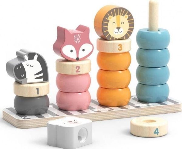 Viga Toys puinen opetuspalapeli eläimillä