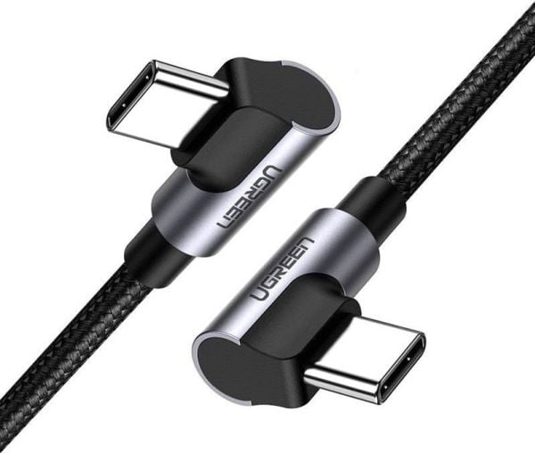 UGREEN US323 USB-C til USB-C vinklet kabel, PD, 3A 60W, 2m (svart)