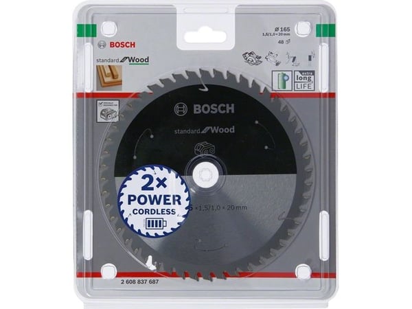 Bosch RUNDSAVKLINGE ACCU STD TRÆ 165X20MM 48T 48T
