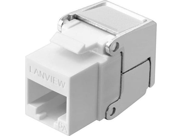 Lanview - Modulär insättning - Cat 6a, unshielded, flip - CAT 6a - UTP - RJ-45 - vit, silver