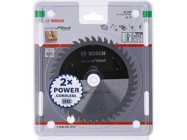 Bosch RUNDSAVKLINGE ACCU STD TRÆ 140X20MM 42T 42T