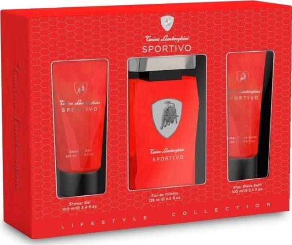 TONINO LAMBORGHINI SPORTIVO EAU DE TOILETTE 125ML HÖYRYSTIN + SUIHKUGEELI 100ML + AFTER SHAVE BALSAMI 100ML