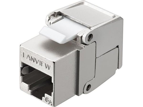 Lanview - Modulaarinen insertti - Cat 6a, suojattu, käännettävä - CAT 6a - RJ-45 - hopea