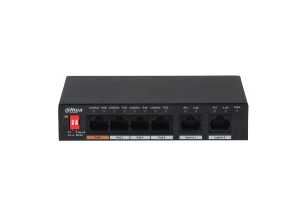 Dahua Technology PFS3006-4ET-60, Hallitsematon, L2, Fast Ethernet (10/100), Power over Ethernet -tuki, Seinäkiinnitteinen