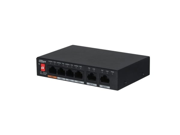Dahua Technology PFS3006-4ET-60, Hallitsematon, L2, Fast Ethernet (10/100), Power over Ethernet -tuki, Seinäkiinnitteinen
