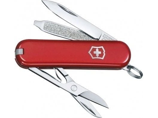 Victorinox 0.6223.G, Fällkniv med låsblad, Kniv med flera verktyg, Drop point, ABS synthetics, Röd, 7 verktyg